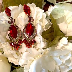 ❤️❤️ Long Full Rhinestone Teardrop Crystal Dangle Chandelier Drop Earrin…